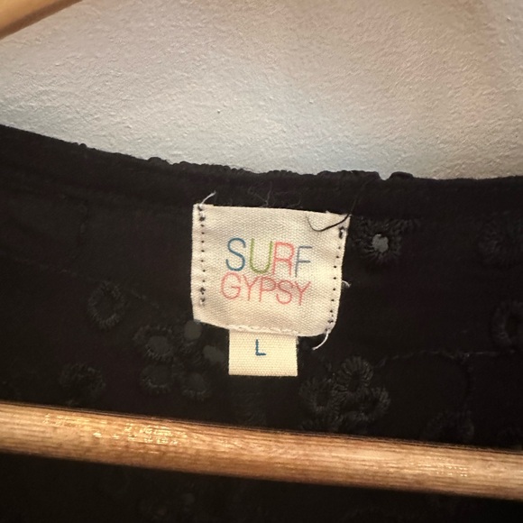 Surf Gypsy Size L Cute Black Top - Picture 2 of 2